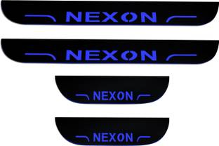 COLOURLINE Set of 4 Car Accessories door sill plates with blue light for NEXON Door Sill Plate