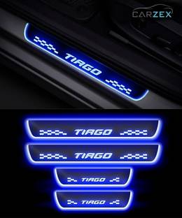 CARZEX Heavy Material & Waterproof with Mirror Finish Primium Quality Car Door Foot Step LED Sill Plate for Tata Tiago. Door Sill Plate