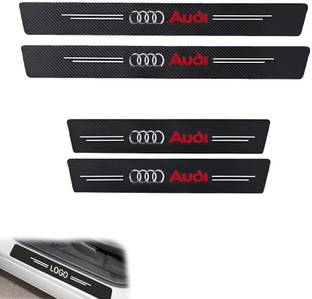 ARKZO 4PCS Car Door Strip Carbon Fiber Wrap Sill Edge Protector Anti Scratch Guard Door Sill Plate
