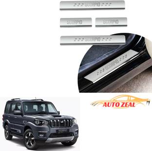 AutoZeal Stainless Steel Door Sill Plates/Foot Steps Scuff Plates for Scorpio All Models Door Sill Plate