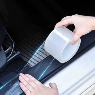 XZRTZ Car Door Transparent Seal Strip Door Edge Guard Wrap Film Individualized Car Door Sill Protector Self-Adhesive Car Bumper Protector,Waterproof Auto Door Entry Guard Sticker,Anti-Collision Strip Rubber Scratch Protection Strip,Red C4 Door Sill Plate
