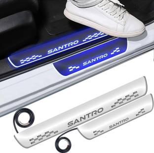 FABTEC Mirror Finish Car Door Foot Step LED Sill Plate for santro (Set of 4, Blue) Door Sill Plate