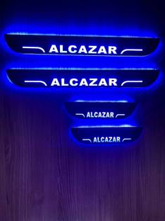 CARMART CSet of 4 Car Accessories door sill plates with blue light for ALCAZAR Door Sill Plate