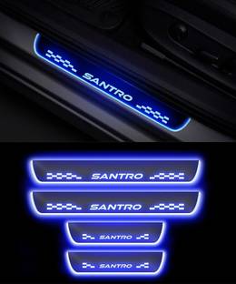 FABTEC Mirror Finish Car Door Foot Step LED Sill Plate for santro (Set of 4, Blue) Door Sill Plate