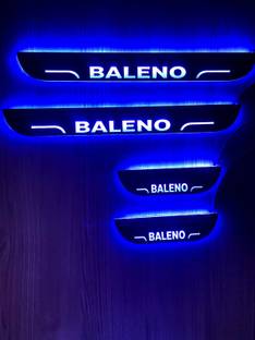 COLOURLINE Set of 4 Car Accessories door sill plates with blue light for Baleno Door Sill Plate