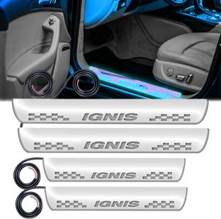 CARZEX Mirror Finish Car Door Foot Step LED Sill Plate for Ignis Door Sill Plate