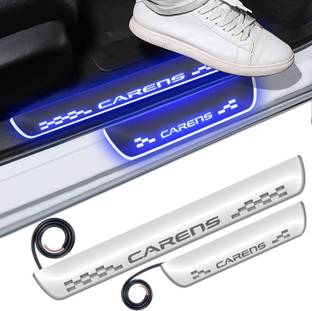 FABTEC Mirror Finish Car Door Foot Step LED Sill Plate for Carens (Set of 4, Blue) Door Sill Plate