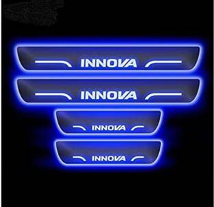 RohanEshop Mirror Finish Car Door Foot Step LED Sill Plate for INNOVA (Set of 4, Blue) Door Sill Plate