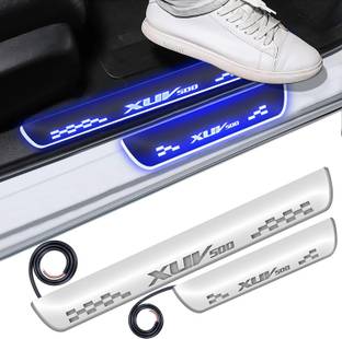 FABTEC Mirror Finish Car Door Foot Step LED Sill Plate for XUV 500 (Set of 4, Blue) Door Sill Plate