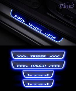 CARZEX WATERPROOF & PREMIUM QUALITY Car Door Foot Step Blue LED Renault Triber Sill Plate. Door Sill Plate