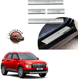 AUTOSHYAM Stainless Steel Door Sill Plates/Foot Steps Scuff Plates for Venue All Models Door Sill Plate
