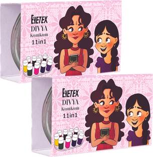 Eyetex Divya Kum Kum 11 in 1, 17g - Multicolour Skin friendly liquid bindi, Pack of 2, Matte