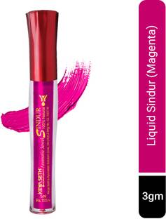 KEYA SETH AROMATHERAPY Aromatic 100% Natural Liquid Sindoor Magenta with Sponge-Tip- Applicator- Long Lasting Chemical Free & Waterproof with Floral Pigment-5ml Sindoor