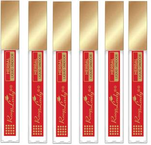 Roop Lady Melike Herbal Liquid Sindoor, Long Lasting Chemical Free & Waterproof Pack of 6 Sindoor