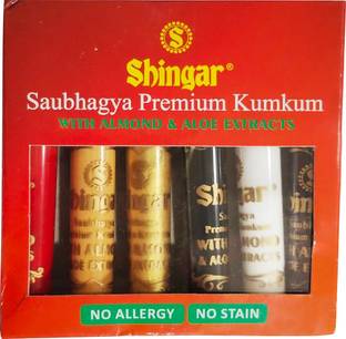 SHINGAR Saubhagya Premium Kumkum Enriched With Almond & Aloe Extracts - Multicolor 4 Kumkum