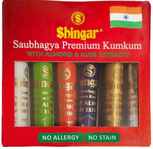 SHINGAR Saubhagya Premium Kumkum Enriched With Almond & Aloe Extracts - Multicolor 1 Liquid kumkum