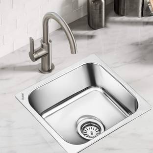 RUHE Square Single Bowl 20x17x8 Inches Kitchen Sink| Premium Stainless Steel Sink 13-0101-05 Vessel Sink