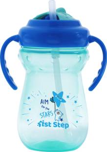1st Step BPA Free Anti-Spill Soft Silicone Straw Baby Sipper Cup with Twin Handle- 360ml