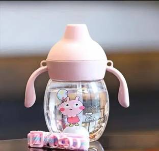 Smiley mia Baby Sipper/Sippy Cup 340ml, Anti-Spill Design |Soft Silicone Spout & Straw, 6m+