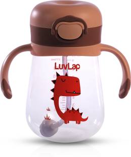 LuvLap Baby Bite Resistant Soft Silicone weighted Straw Sipper Cup with Handle, 300 ml,