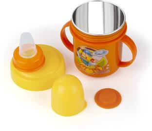 Laserbot Stainless Steel Baby Spout Sipper Cup for Kids Age 3 Months to 18 Months 260 ML