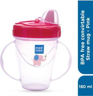 MeeMee Easy-Open Leakproof Sipper Bottle Soft Silicone Straw, BPA-Free