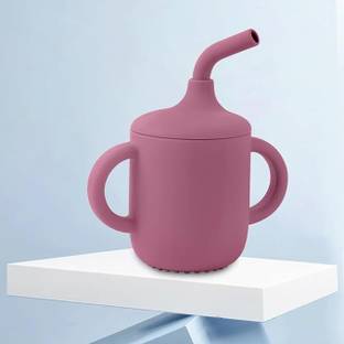 TONY STARK Baby Sipper Cup with Soft Silicone Straw & Lid, Anti-Spill Drinking Training