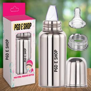 PGD Premium Stainless Steel Kids Baby Sipper cup Feeding Bottle with Spout nipple