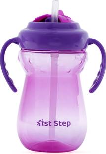 1st Step BPA Free Anti-Spill Soft Silicone Straw Baby Sipper Cup with Twin Handle- 360ml