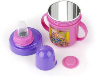 RJ Rojeno Hippo Baby Sipper water, Milk Bottle for Toddler steel inner 250 ml (Multicolor)