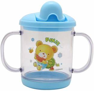 HUF & NUF No-Spill Bpa Free Kids Opaque Soft Straw Sipper Cup Water Bottle