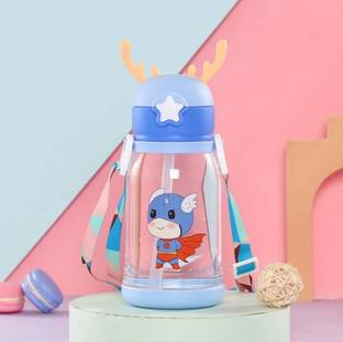 Modiza Deer Horn Cartoon Design Sipper Water Bottle for school Kids with Lock cap
