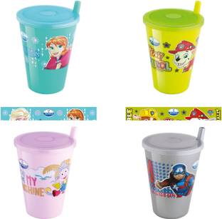 SOFTLINE DISNEY LID SIPPER WITH STRAW -4 SIPPER( RANDOM COLOR)