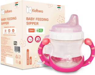 KIdbea Baby Sipper Cup BPA-Free, Soft Silicone Spout, Spill-Proof, Easy Grip Handles