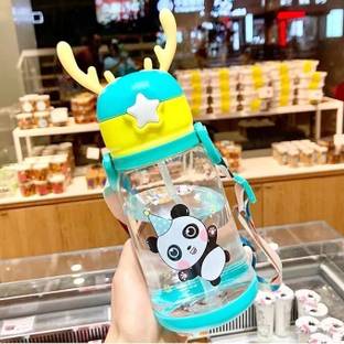 Vadhavan Deer Horn Design Kids Portable Sipper Water Bottle Cartoon Print for Children's