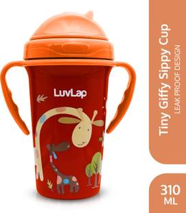 LuvLap Tiny Giffy Baby Sipper/ Sippy Cup 300ml, Anti-Spill Soft Silicone Spout, 18m+,