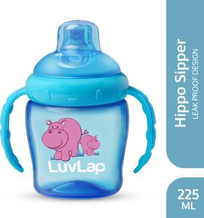 LuvLap Hippo Spout Sipper for Infant/Toddler, 225ml, Anti-Spill Sippy Cup with Soft Silicone Spout BPA Free, 6m+