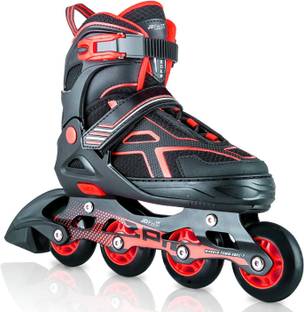 JD FRESH Wheels Skating Shoes for Boys and Girls 10 to 14 Age with Adjustable Size In-line Skates - Size 9-10/ L UK