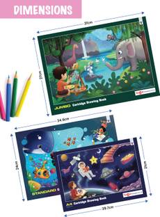 Target Publications Drawing Books | A4 (Approx), Standard and Jumbo Size | Sketch Pad for Kids, Students and Artists | White Blank Cartridge Papers (34 Pages) in Each Book | Soft Cover | Best Premium Experience for Drawing, Colouring and Painting | Set of 3 Sketch Pad