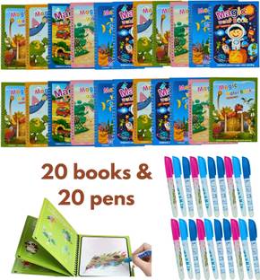 BEESLANZ Birthday return gifts(20 Pc) - Magic Water Book for Kids -Reusable Coloring Book Sketch Pad