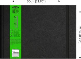 ANUPAM SketchO Sketchbook Hardbound Elastic Closure Landscape A4 Size, 140 GSM Sketch Pad