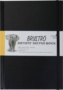 BRuSTRO Stitched Bound Artists Sketch Book, A5 Size, 160 Pages, 110 GSM Sketch Pad