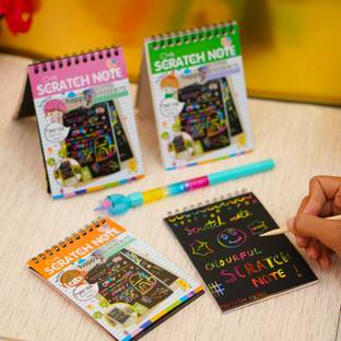 Hecton Gifts for Kid Bday Party Scratch book Drawing Painting Sketching Rainbow Magic Sketch Pad