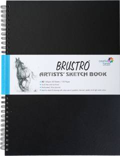 BRuSTRO Wire Bound Artists Sketch Book, A3 Size Sketch Pad
