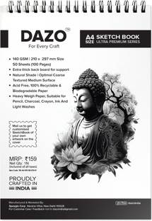 dazo Sketch Book A4, 100sheets , 140GSM (Premium Quality) Drawing Book (100 Sheets) Sketch Pad