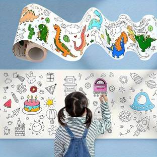 SEVENSPACE Coloring Re-Stick Drawing Paper Roll for Kids Sketch Pad