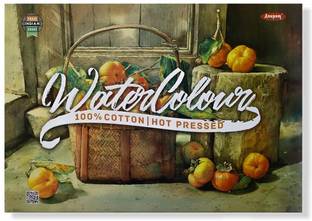 ANUPAM 100% Cotton Hot Pressed Watercolour Paper Pad Natural White 250 GSM A4 Sketch Pad