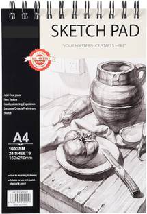 53 Arts A4 Size Sketch Book 24 Sheets, Spiral Bound Art Sketchbook, Acid Free (160gsm) Sketch Pad