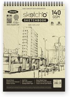 अनुपम SketchO Sketch Book A4 Acid Free Top Wiro 140GSM 25 Sheet Sketchpad for Artists स्केच पैड