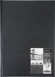 BRuSTRO Artists Stitched Bound Sketch Book, A4 Size, 156 Pages, 90 GSM Sketch Pad